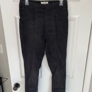 Free People High Rise Skinny Jean Jegging Elastic Waist Heathered Black Size 29